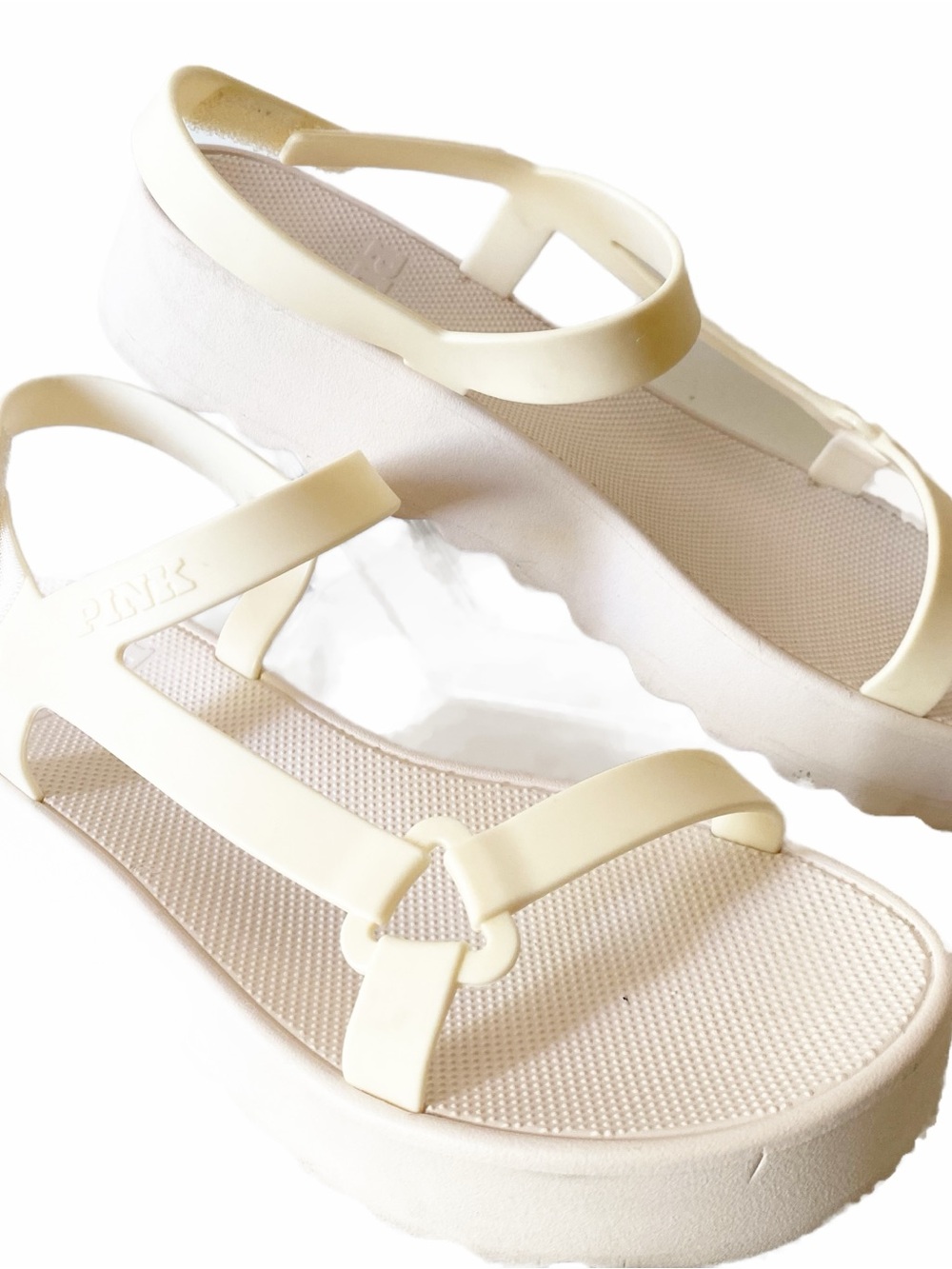 PINK, Platform Chunky Sandal Minimalist Beach  Bohemian Swim Summer Vacation